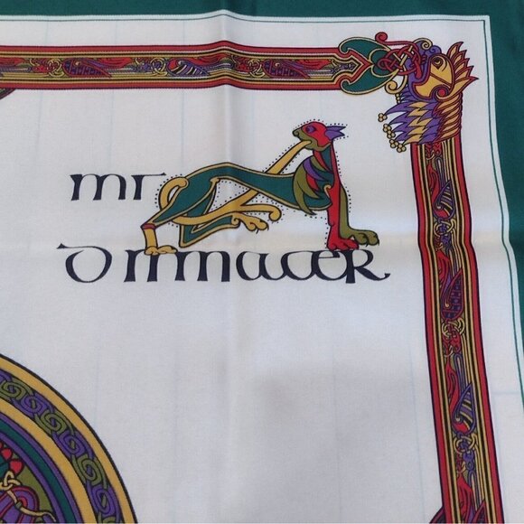 Vintage Book Of Kells Irish Gaelic Scarf Womens Square 27 X 27 - Picture 7 of 8